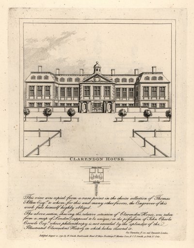 Vue de Clarendon House depuis St James Street, d