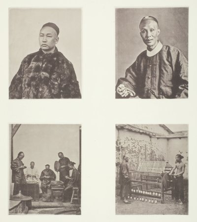 Un gentleman cantonais, un gentleman cantonais, comptant des dollars, filant de la soie, vers 1868 - John Thomson