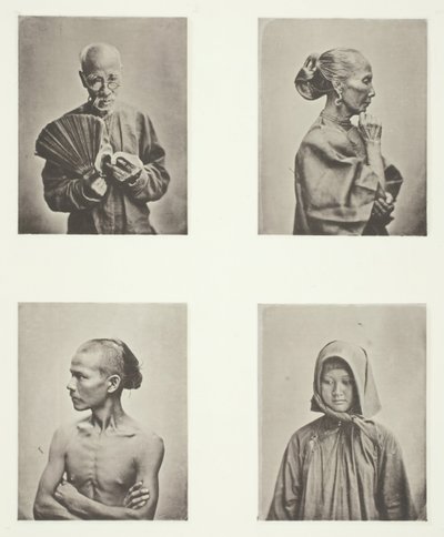 Quatre têtes, types de la classe laborieuse, vers 1868 - John Thomson