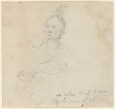 Capitaine Joseph Lewis de Louis, des Indiens Oneida, étude pour le - John Trumbull