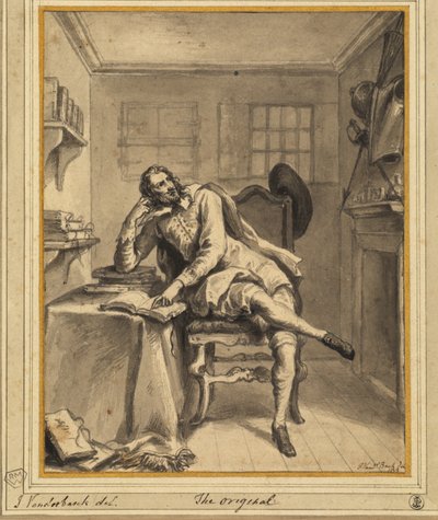 Don Quichotte dans son étude - John Vanderbanck