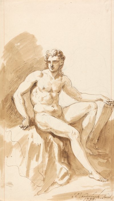 Nu masculin assis - John Vanderbank