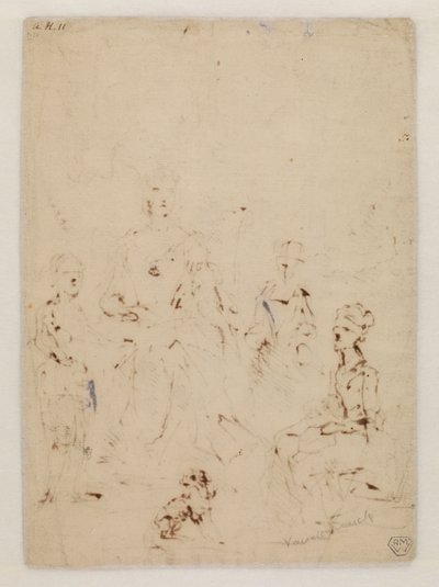Esquisse pour un portrait de famille, verso - John Vanderbank