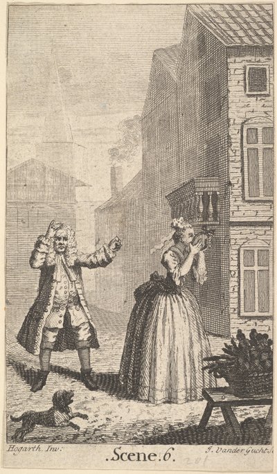 Frontispice de Sganarelle de Molière, ou le Cocu Imaginaire, vers 1732 - John Vandergucht