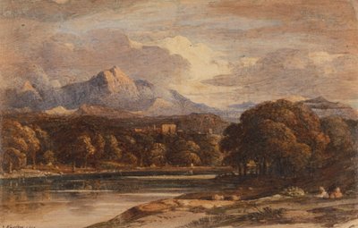 Paysage montagneux avec lac - John Varley