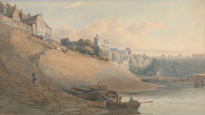 Vue du Château de Chepstow, Monmouthshire, depuis sous le pont - John Varley