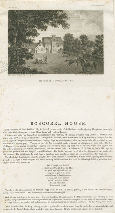Maison Boscobel : gravure - John Walker