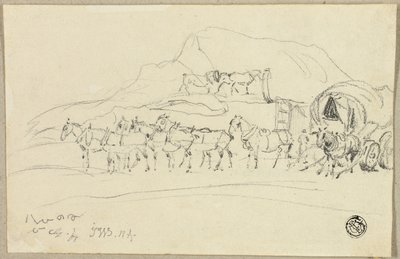 Chariot avec huit chevaux attelés - John Ward