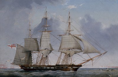 Une frégate de cinquième rang de 36 canons sur une amure tribord - John Ward of Hull