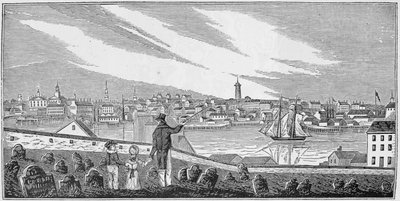 Vue sud de Charlestown, de 