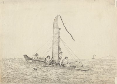 Un canoë à voile d