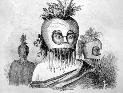 Homme hawaïen portant un masque de gourde, 18ème siècle - John Webber
