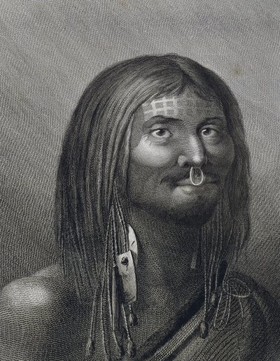 Homme polynésien de Nootka Sound, illustration de John Webber (1752-1793) réalisée lors du troisième voyage (1776-1779) de James Cook (1728-1779) - John Webber