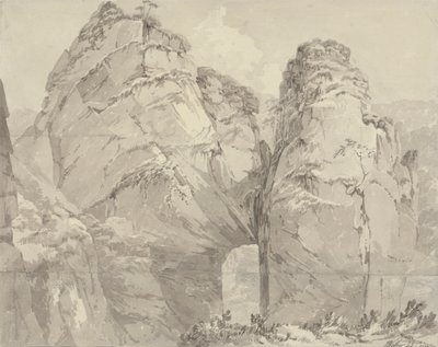 Vue depuis le trou du Renard, Dovedale, Derbyshire - John Webber