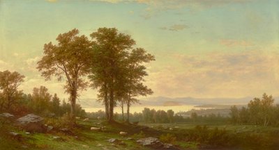 Paysage fluvial avec moutons 1877 - John William Casilear
