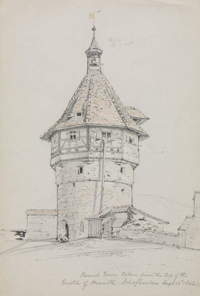 Tour ronde, château de Munoth, Schaffhouse, Suisse - John William Casilear