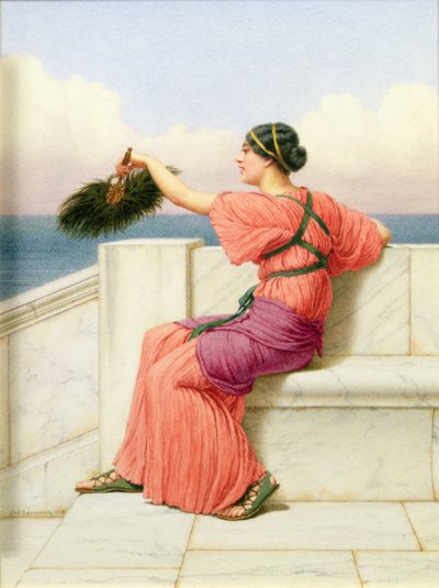 Une beauté classique près de la mer - John William Godward