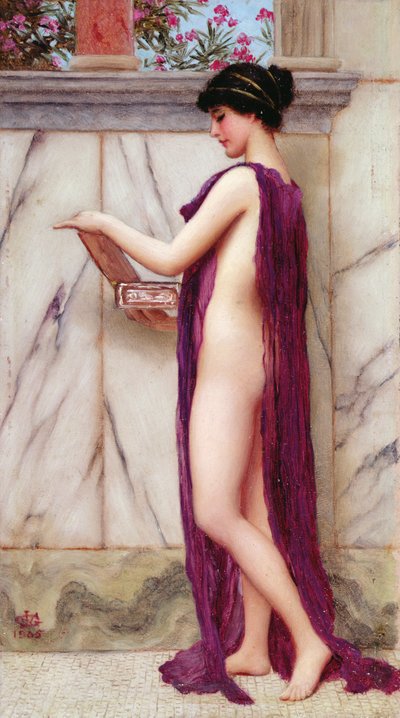 La boîte à bijoux (Un cadeau précieux) - John William Godward