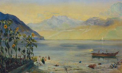 Lac Léman avec les Dents du Midi au loin, 1863 - John William Inchbold