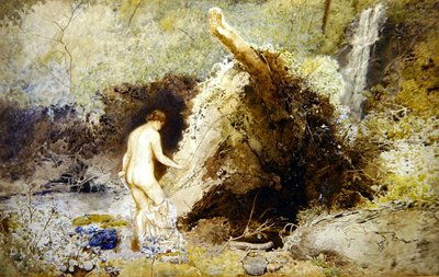 Paysage avec Figure se Baignant - John William North