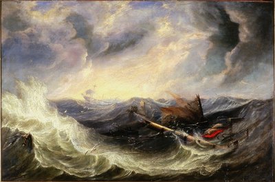 Paysage marin avec épave - John Wilson (attr. to) Carmichael