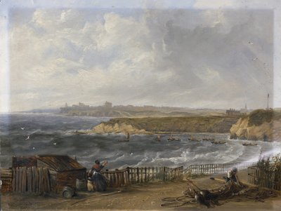 Cullercoats regardant vers Tynemouth - Marée montante - John Wilson Carmichael