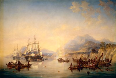 Erebus et Terror en Nouvelle-Zélande, août 1841 - John Wilson Carmichael