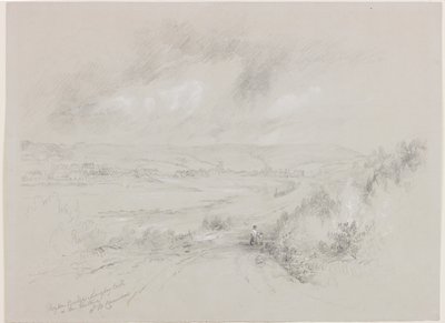 Haydon Bridge, château de Langley au loin - John Wilson Carmichael