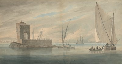 Scène de côte italienne avec navigation insulaire - John Wilson Carmichael