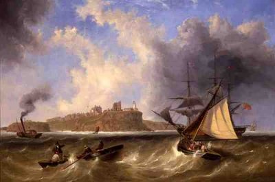 Vue de la mer de Tynemouth Haven - John Wilson Carmichael