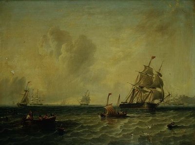 Navires par une légère brise au large de Whitby - John Wilson Carmichael
