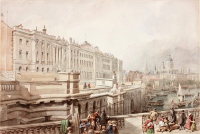 Somerset House et Saint-Paul depuis le pont de Waterloo - John Wilson Carmichael