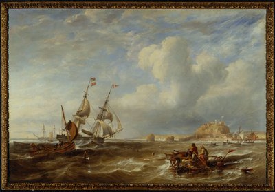 Le brigantin de 78 tonnes "The Advocate" au large de St. Helier, Jersey, 1749 - John Wilson Carmichael