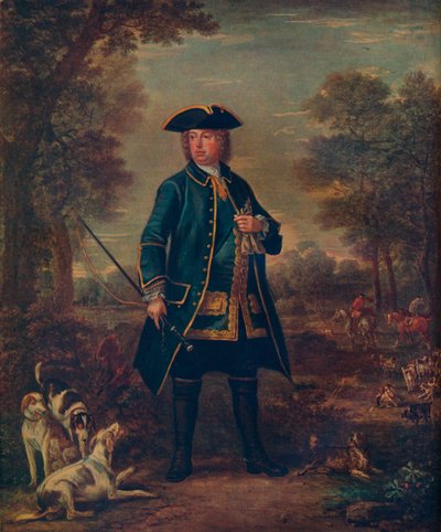 Sir Robert Walpole avec des chiens, 18ème siècle - John Wooton