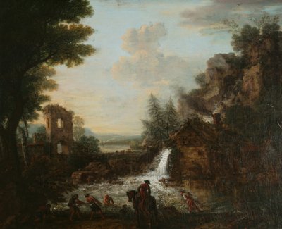 Paysage avec pêcheurs - John Wootton