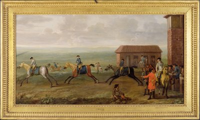 Lord Portmore regardant les chevaux de course s
