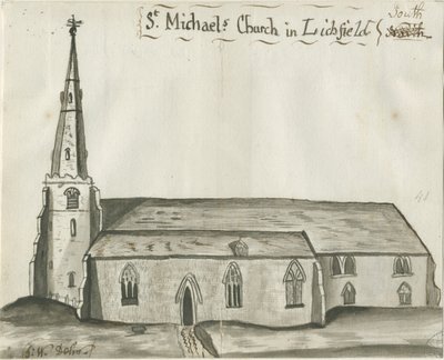 Lichfield - Église St. Michael : dessin sépia, nd [1784] - John Wright
