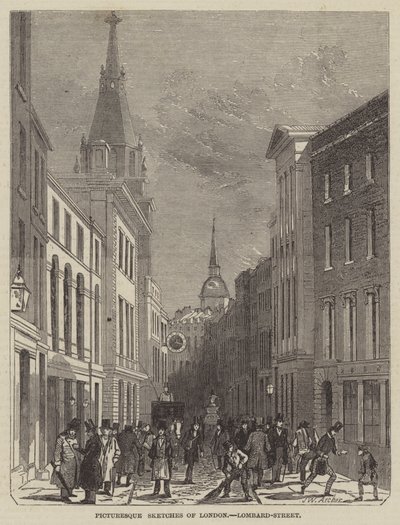 Croquis pittoresques de Londres, Lombard-Street - John Wykeham Archer