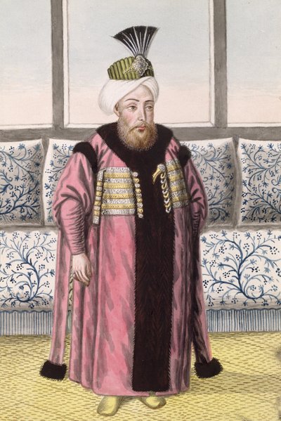 Mustapha II (1664-1703) Sultan de 1695 à 1703, tiré de « Une série de portraits des empereurs de Turquie ». - John Young