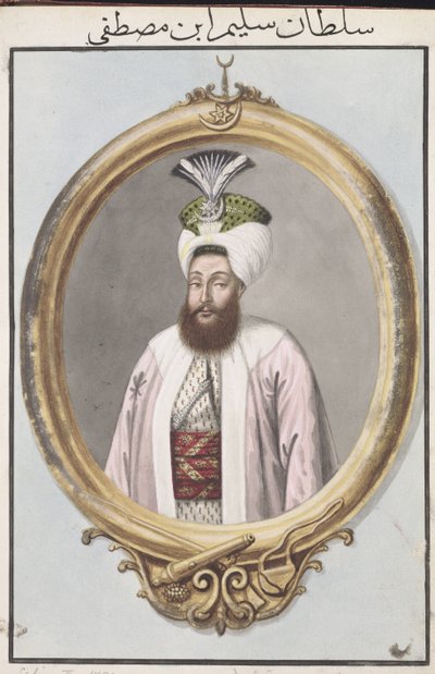 Selim III (1761-1808) Sultan de 1789 à 1807, tiré de « Une série de portraits des empereurs de Turquie ». - John Young