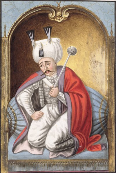 Selim Ier (1466-1520), surnommé « Yavuz », le Sévère, sultan de 1512 à 1520, tiré de « Une série de portraits des empereurs de Turquie ». - John Young