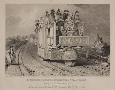 Le carrosse à vapeur de Dr. Church, Londres & Birmingham, 1833 - John after Cooke