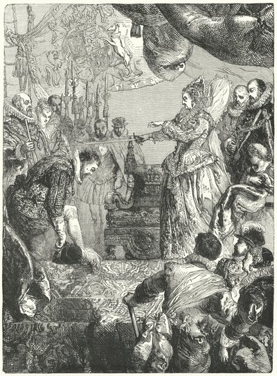 Sir Francis Drake recevant son adoubement de la reine Élisabeth I, 1581 - John after Gilbert