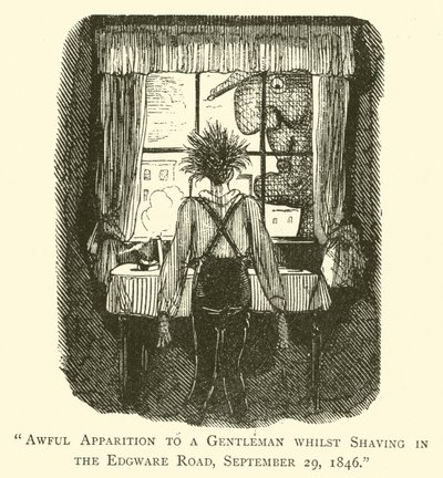 Apparition effrayante à un gentleman en train de se raser sur Edgware Road, 29 septembre 1846 - John after Leech