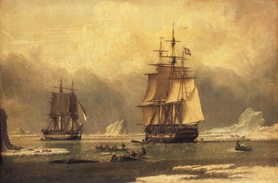 Le "Cygne" et "Isabella" chassant la baleine dans l
