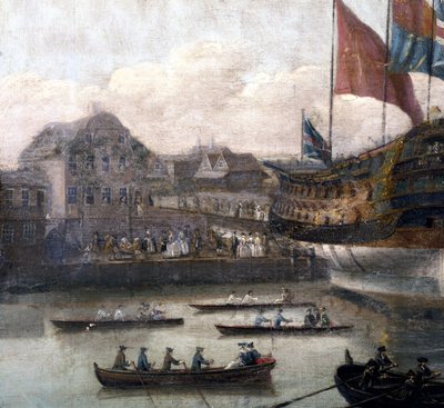 Lancement au chantier naval de Deptford (détail) - John the Elder Cleveley