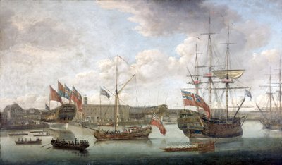 Lancement au chantier naval de Deptford, vers 1750 - John the Elder Cleveley