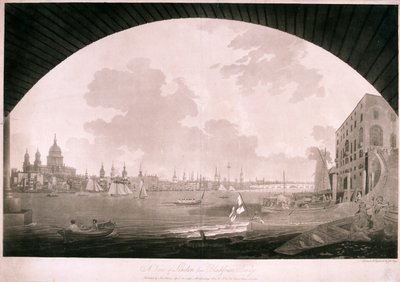 Ville de Londres depuis le pont de Blackfriars, 1795 - John william Edy