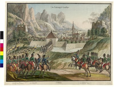 La conquête de Luziensteig par les troupes autrichiennes 1799 - Jokob Placidus Altmutter