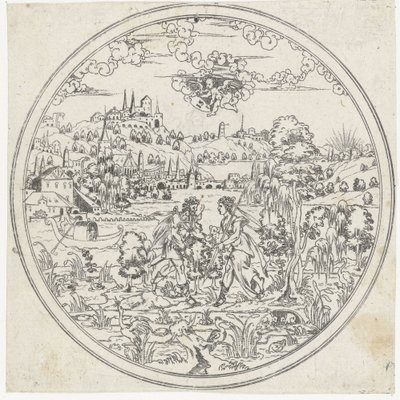 Diane et Endymion (Fonds de plats : paysages avec représentations bibliques et mythologiques) - Jonas Silber